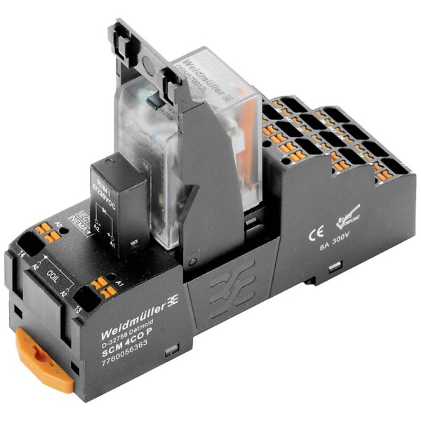 Weidmüller DRMKITP 24VDC 4CO LD reléový modul, 24 V/AC, 5 A, 4 prepínacie, 10 ks; 2576130000