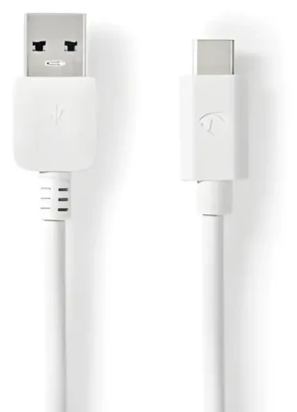 Nedis USB-A - USB-C biela / USB kábel / USB 3.2 Gen 2 / 60 W / 10 Gbps / 1 m (CCGW61650WT10)
