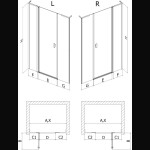 MEXEN/S - Mist L sprchové dvere krídlové ľavé 140, čierny okraj, čierna 8A4L-140-001-70-70-L
