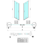 POLYSAN - ZOOM BLACK sprchové dvere do niky 800 pravé, číre sklo ZL4815BR-01