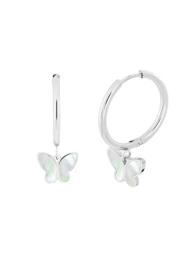 Preciosa Perleťové náušnice Motýliky Mother of Pearl Butterfly 7493 01