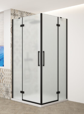 GELCO - TRINITY BLACK obdĺžnikový kút 1000x1200 rohový vstup, matné sklo, GT2210-12M-B GT2210-12M-B