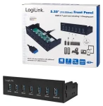 LogiLink UA0342 čierna / USB hub / 7x USB 3.0 / 5,25 "interný / rýchlonabíjací Port (UA0342)