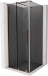 MEXEN/S - Velár sprchovací kút, posuvné dvere 90 x 90, grafit, meď kartáčovaná 871-090-090-41-65