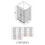 CERANO - Sprchovací kút Antelo L - Ľ/P - 6 mm - čierna matná, transparentné sklo - 108x90 - otočný CER-666286