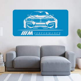 Veselá Stena Samolepka Rýchle auto Farba: modrá, Veľkosť: 60 x 30 cm