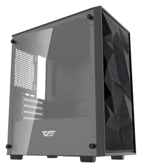 DarkFlash M305 Mesh čierna / mATX / bez ventilátorov / 3x USB-A / priehľadná bočnica / bez zdroja (M305 Mesh_Black)