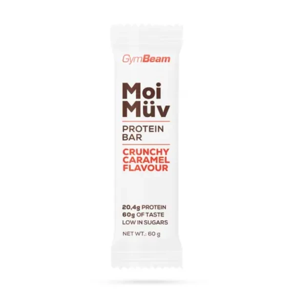 MoiMüv Protein Bar - GymBeam (chrumkavý karamel, 60 g) (30248-5-60g-chrumkavýkaramel)