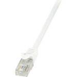 LogiLink CP2101U RJ45 sieťové káble, prepojovacie káble CAT 6 U/UTP 15.00 m biela s ochranou 1 ks; CP2101U