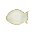 MADAM STOLTZ Kameninová mištička Fish Off White