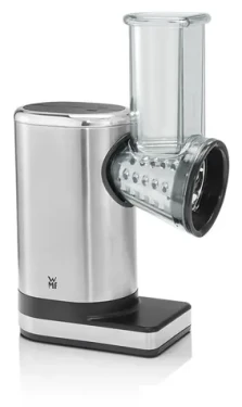 WMF KÜCHENminis Salad-to-go nerez/čierna / Sekáčik na zeleninu / 150 W / 5 rezných vložiek / nerezová oceľ
