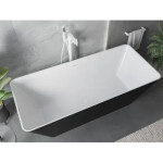 MEXEN - Velo Slim voľne stojaca vaňa 170 x 75, biela/čierna, bez krytky prepadu a zátky 52811707575-SS