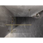 MEXEN/S - Lunar T sprchovací kút dvere krídlové ľavá 110 x 110, transparent, zlato kartáčovaná 834T-110-110-55-00-L