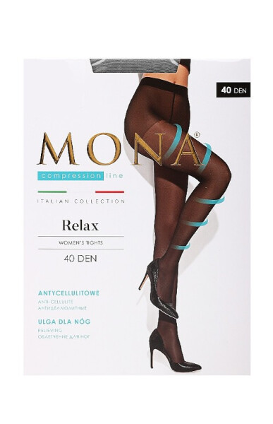 Dámske pančuchové nohavice Mona Relax 40 den fumo/odc.šedá 3-M