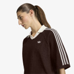 Tričko adidas Knitted Crochet Polo Aurora Coffee M