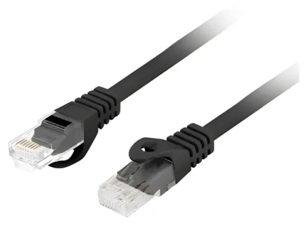 Lanberg Cat6 čierna / Patch kábel / UTP / 2 m / LSZH / CU / Fluke Passed (PCU6-10CU-0200-BK)