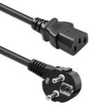 Napájací kábel Schuko - C13 pravouhlý / Napájací kábel / CEE7/7 - IEC C13 / 3x1,0 mm2 / 2 m (54621)