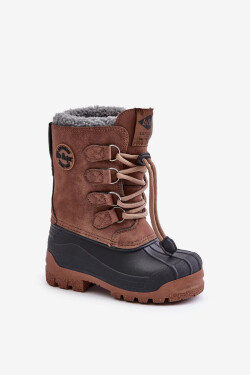 Vysoké teplé detské snežnice so šnúrkou Lee Cooper Brown 30