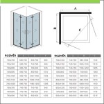 H K - Sprchovací kút MELODY BLACK R128, 120x80 so zalamovacími dverami SE-MELODYBLACKR128