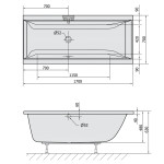 POLYSAN - CLEO obdĺžniková vaňa 170x70x48cm, biela 74611