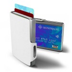 Kožená mini peňaženka Mondraghi Saffiano White