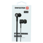 SWISSTEN Earbuds RAINBOW YS-D2 čierna / Slúchadlá s mikrofónom / 3.5 mm jack / 1.2m (51106000ECO)