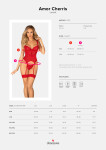 Ohnivý korzet Amor Cherris corset - Obsessive L/XL červená