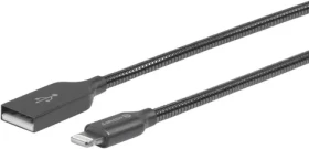 ESTUFF Lightning kábel 0.5m šedá / USB / MFI (ES601065)