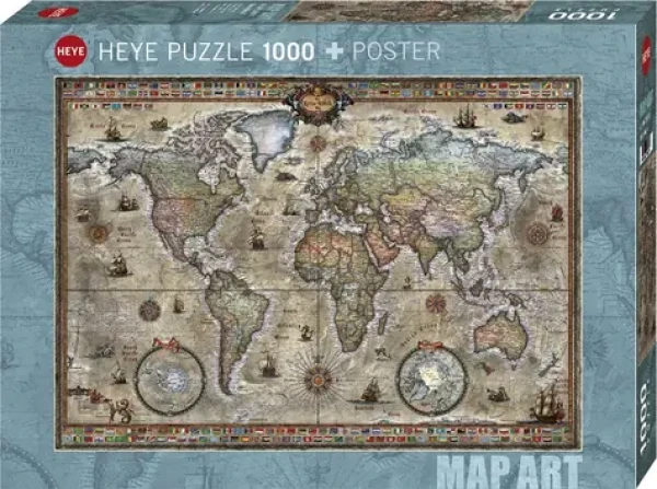 HEYE Puzzle Map Art: Retro svet