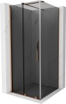 MEXEN/S - Velár sprchovací kút, posuvné dvere 120 x 120, grafit, ružové zlato - 871-120-0120-41-60 871-120-120-41-60