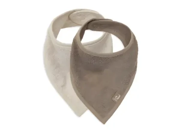 Jollein Podbradník bandana 2ks Sand, Milky Coffee / bavlnené froté / 37 x 24,5 cm (029-867-68224)