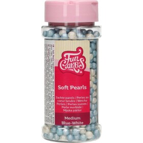 Cukrové zdobenie modro-biele perly 60 g - FunCakes