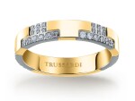 Trussardi Blyštivý bicolor prsteň ocele T-Logo TJAXC39 mm