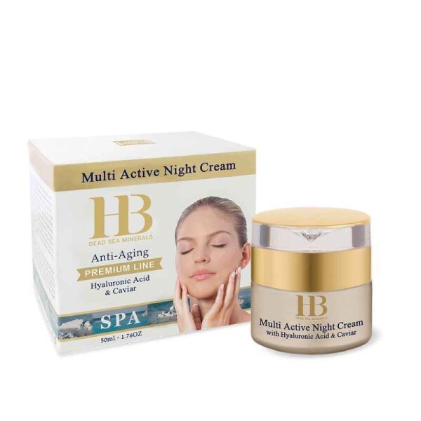 HB Dead Sea Minerals ANTI-AGING NOČNÝ KRÉM S KYSELINOU HYALURÓNOVOU A KAVIÁROM 50ml