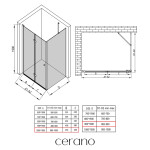 CERANO - Sprchovací kút Volpe L/P - 6 mm - chróm, transparentné sklo - 100x90x190 - zalamovacia CER-427219