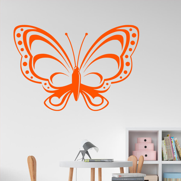 Veselá Stena Samolepka Motýlik Farba: oranžová, Veľkosť: 40 x 28 cm