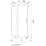 KERRA - Sprchovací kút Malibu SQ 80x70 (bez vaničky) 5907548123459