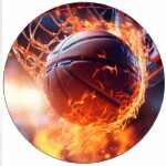 Jedlý papier: basketbalová lopta v koši, 19,5 cm - Pictu Hap