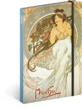 Presco Group Notes Alfons Mucha - Hudba / linajkový / 13 × 21 cm (A-6191)