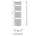 CERANO - Kúpeľňový radiátor Lincoln - stredové pripojenie 50mm/bočné - 559W - biela lesklá - 1800x500 mm CER-429586