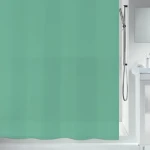Spirella BIO zelená / Sprchový záves / 180 x 200 cm / PEVA / priesvitný