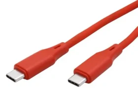 Roline USB-C(M) - USB-C(M) červená / Kábel / USB-C / silikónový plášť / PD 60W / 1 m (11.02.9121)