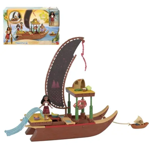 Mattel garland small doll vaiana transforming boat