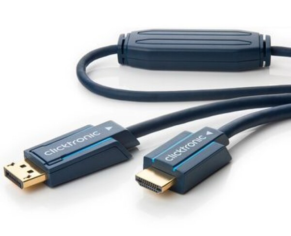 ClickTronic HQ OFC kábel DisplayPort - HDMI typ A / pozlátené konektory / 3D / 10m (4040849707247)