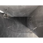 MEXEN/S - Lunar sprchový kút štvrťkruh krídlový pravá 90 x 80, transparent, chróm 833-090P-080L-01-00