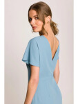 Ceruzkové šaty s bočným rozparkom S398 sky blue - Stylove M