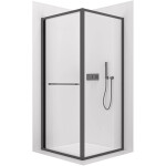 CERANO - Sprchovací kút Versaro L/P - 6 mm - čierna matná, transparentné sklo - 90x100 - zasúvacia CER-8050BD80287