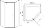 KERRA - Sprchovací kút päťboký Metro 90 5907548116499