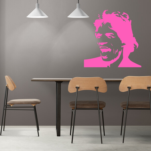 Veselá Stena Samolepka Mick Jagger Farba: růžová, Veľkosť: 100 x 100 cm