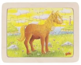 GOKI Drevené puzzle Koník